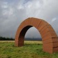 Striding Arch sculpture by Andy Goldsworthy on Colt Hill