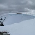 Snow cornice near the summit of Beinn Eibhinn
