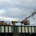 Running repairs on Hackney railway bridge