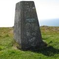 The plaque on the trig point on Knockdolian