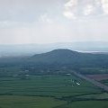 Brent Knoll and the M5 motorway from Crook Hill, Somerset