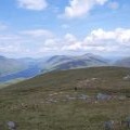 Gentle grassy slopes just below the summit of Beinn a' Bhric