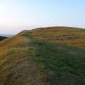 Earls Hill summit trig point from the western ramparts