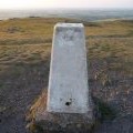 Earls Hill summit trig point on a June evening