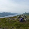 Hilltop cairn of Meall an t'Slamain, Loch Linnhe beyond