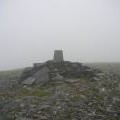 The summit of Toll Creagach on a misty day