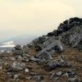 Triangulation pillar at summit before toppling