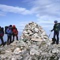 The summit cairn of Beinn Teallach