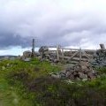 Wall and fence on the summit of Priesthope Hill