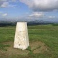 The trig point at 276m on Minto Hill South