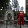 Telephone box and drinking fountain, White Church Lane E1