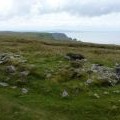 Herma Ness: remains of a building on Hermaness Hill