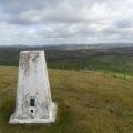 Trig point atop Moel Bentyrch