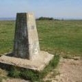 Trig point at the top of Butser Hill