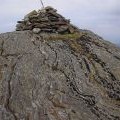 The summit cairn on Meall an Damhain