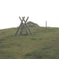 Stile and summit cairn on Moel Sych