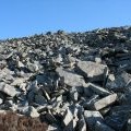 Boulder fall on the south-western side of the summit of Mynydd y Gwaith