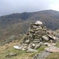 Summit cairn, Hawk Rigg, looking west to Wetherlam