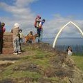 At the summit of North Berwick Law