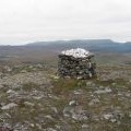 The summit cairn of Meall Coiree nan Laogh